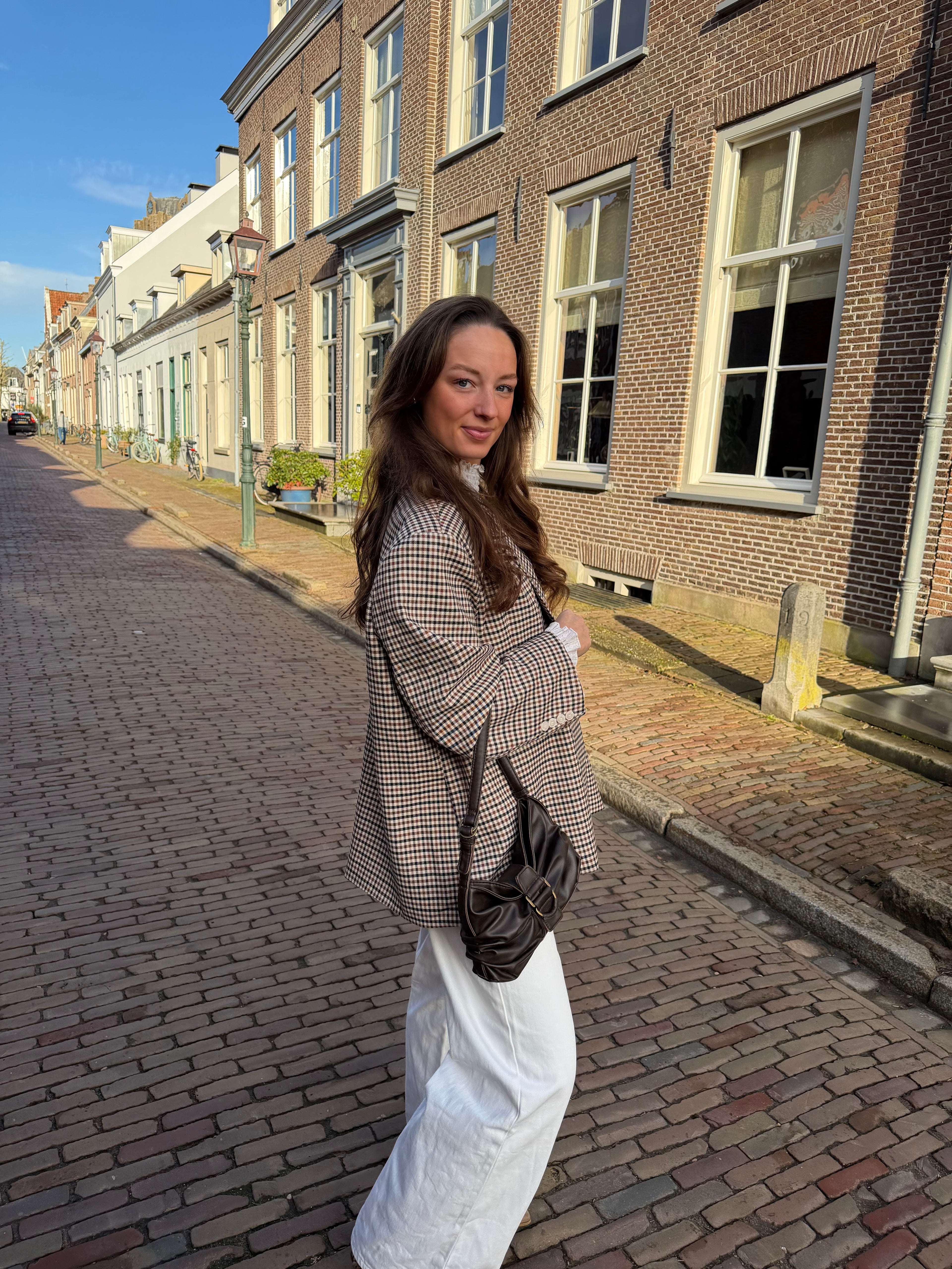 Boxy oversized blazer - geruit