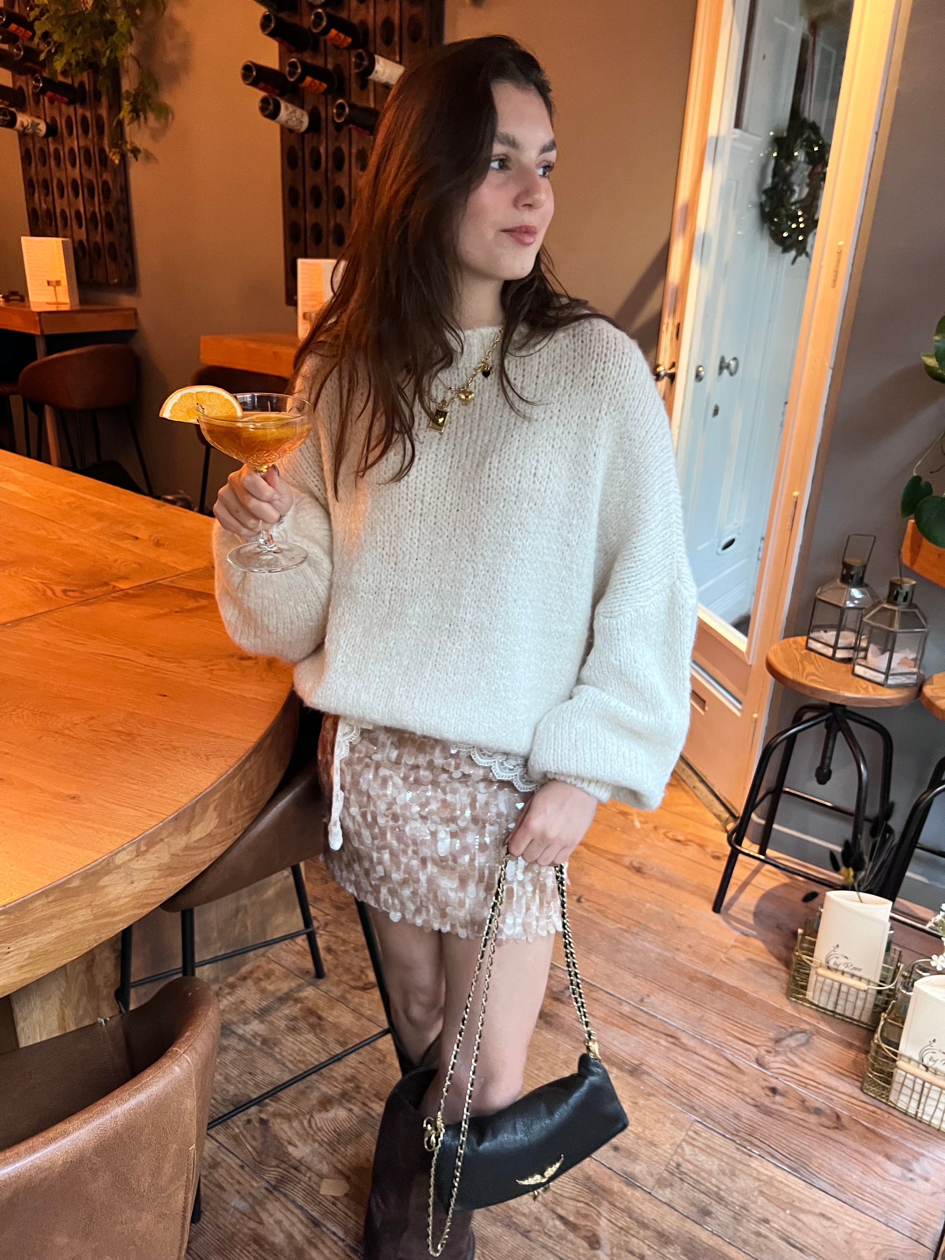 Mave sequin rokje - beige