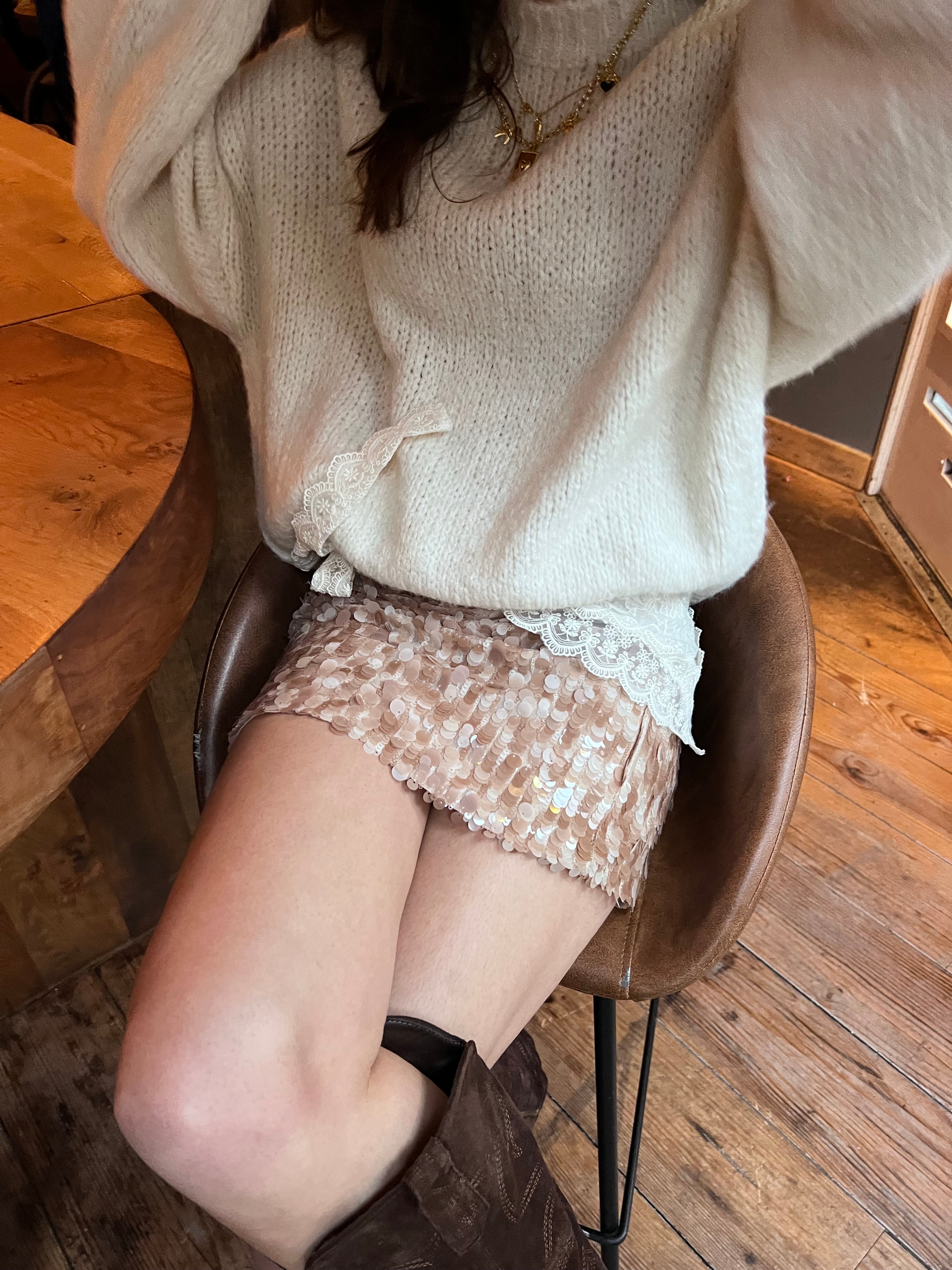 Mave sequin rokje - beige