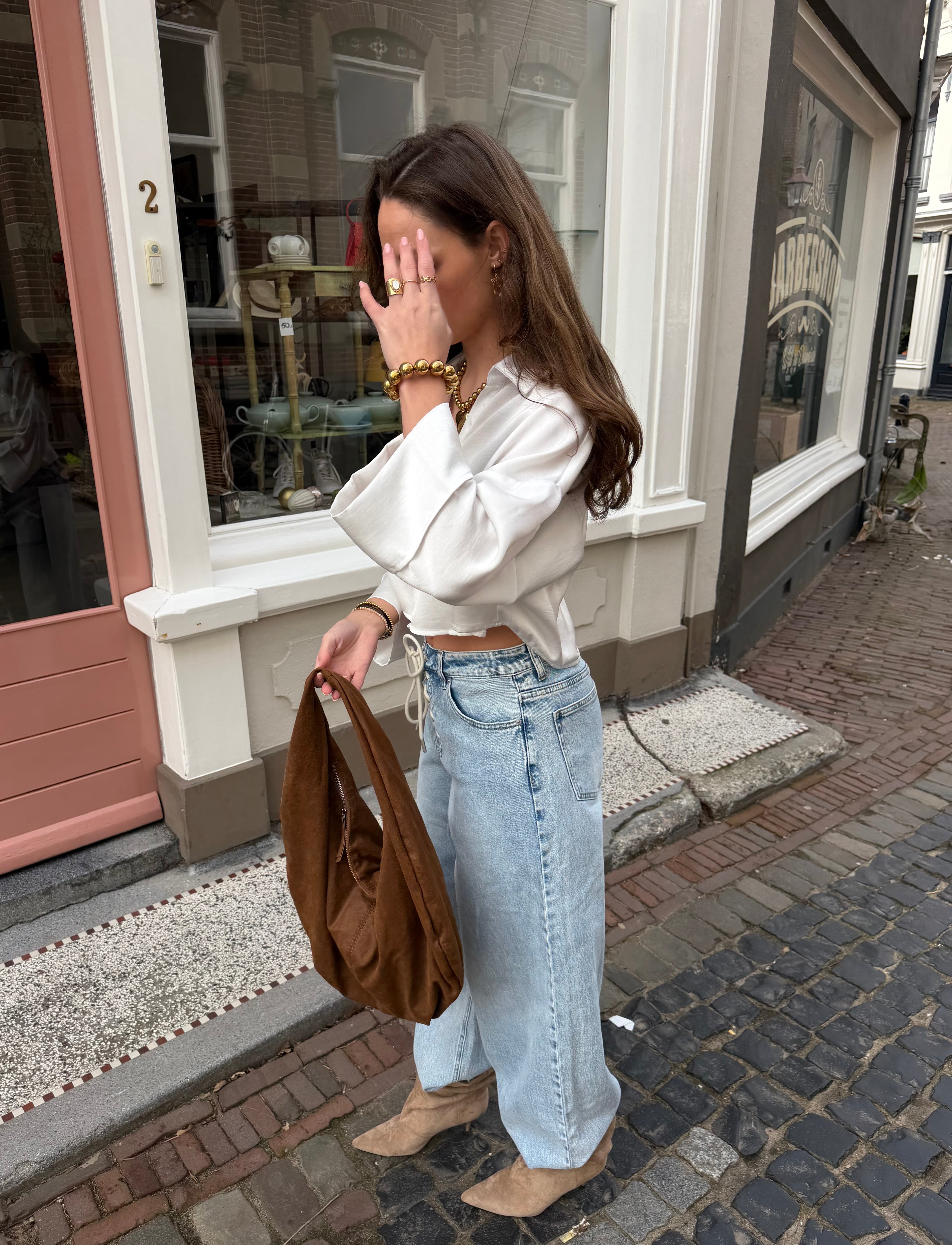 Soleil Satin top - wit