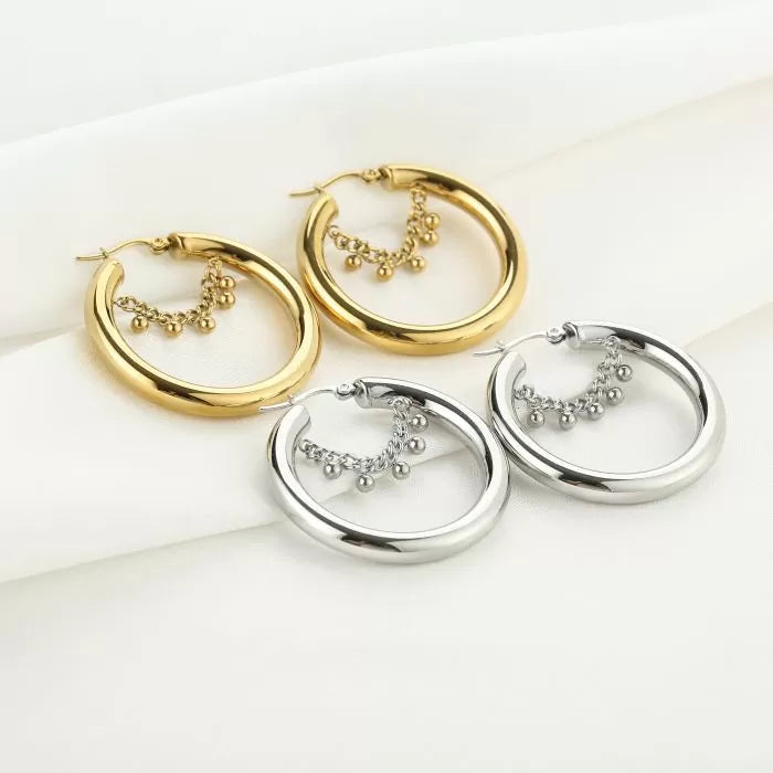 Slinger hoops oorbellen