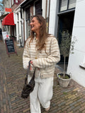 Isabella gebreid vest - creme/beige