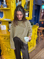 Eme striped top - geel/bruin