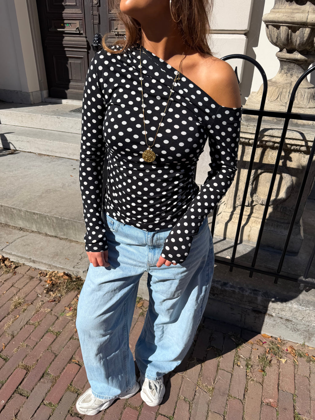 Livia off-shoulder top - polkadot