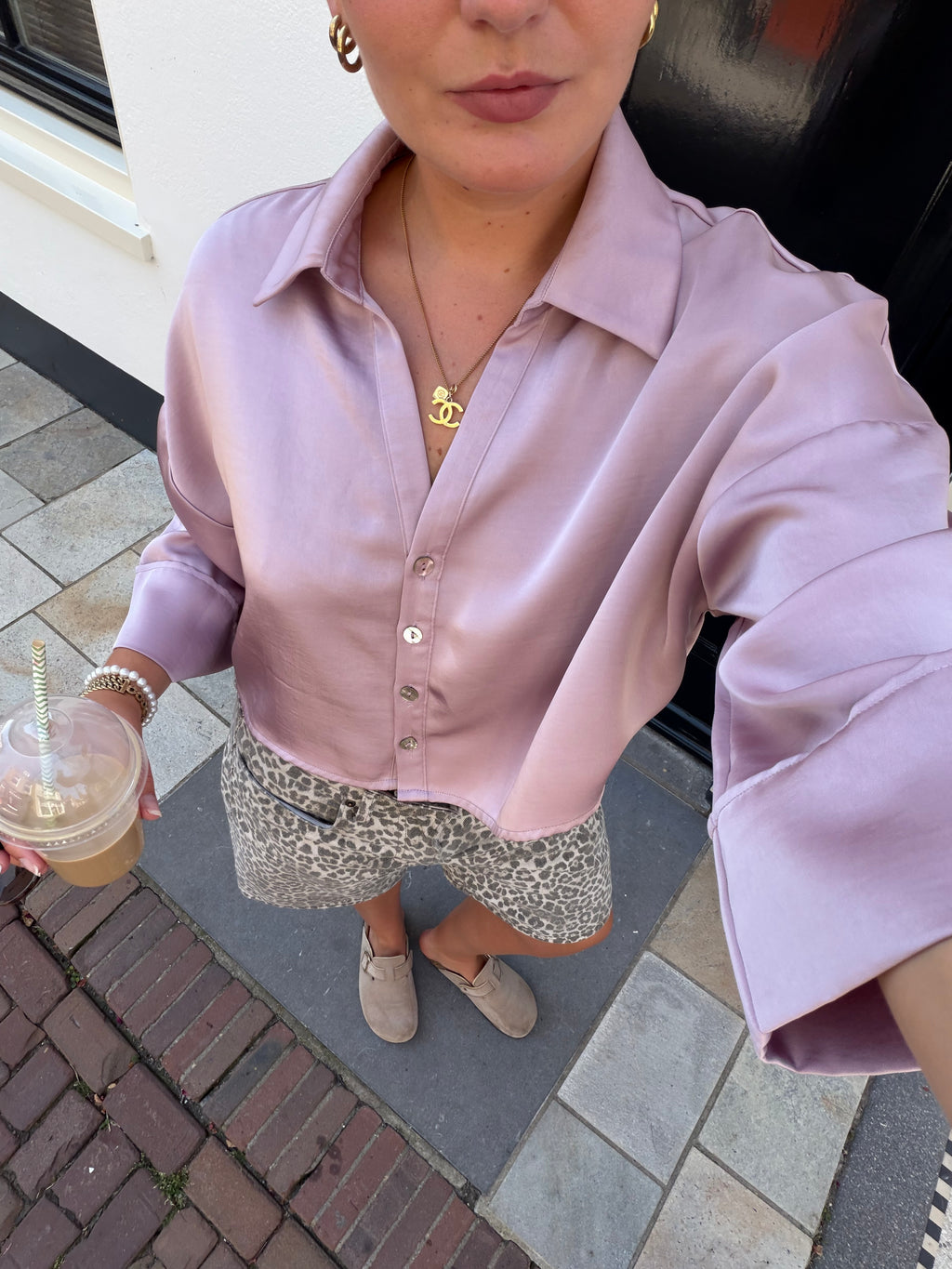 Soleil Satin top - roze