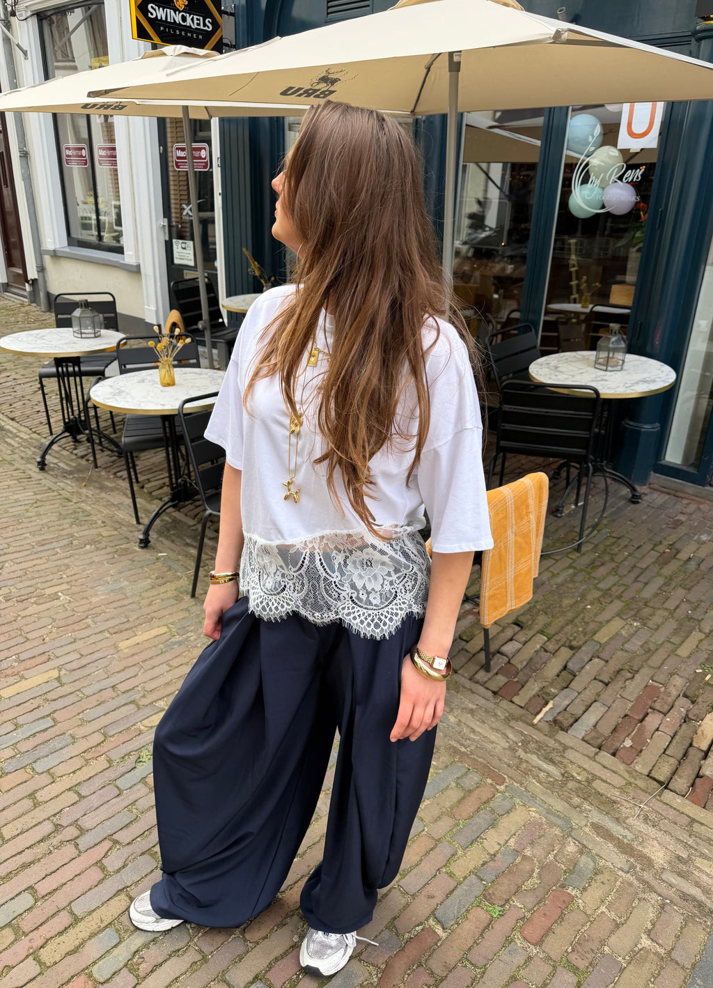 Lace t shirt - wit
