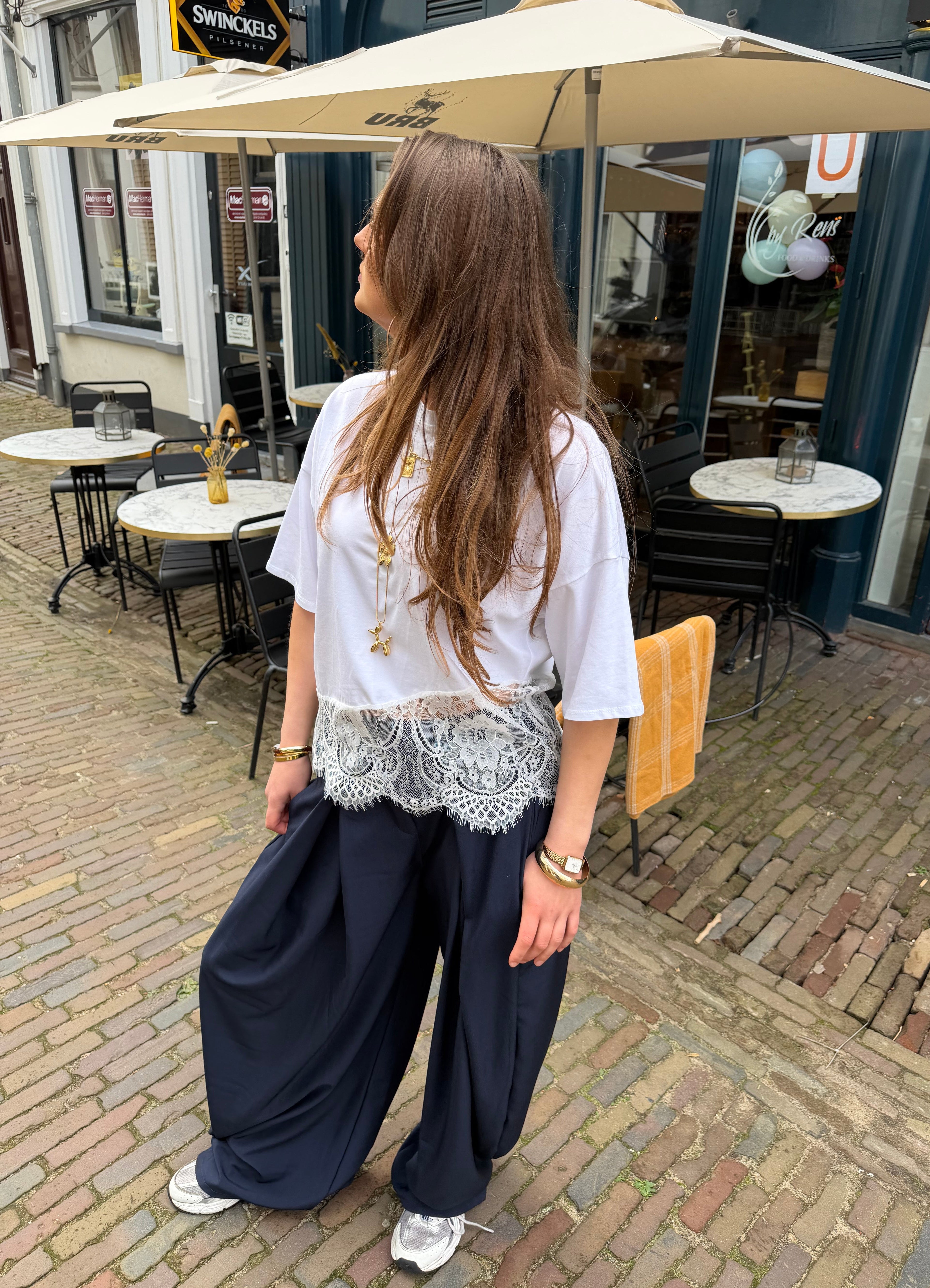 Lace t shirt - wit