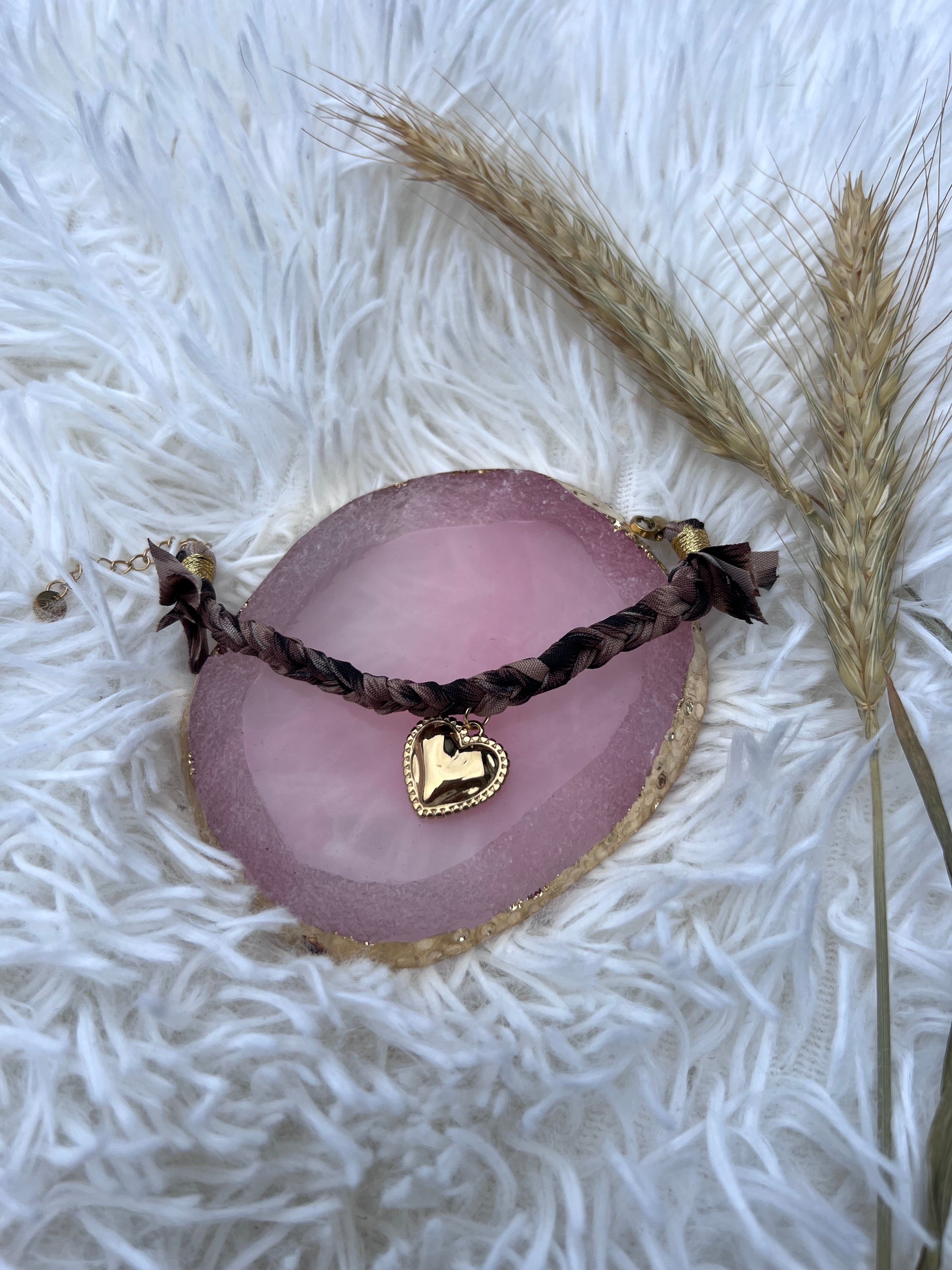 Leo gevlochten armband met hart