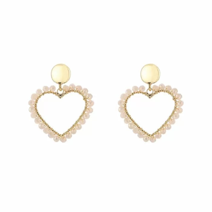 Love beads oorbellen - Wit