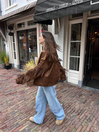 Sienna suede jasje met franjes - bruin