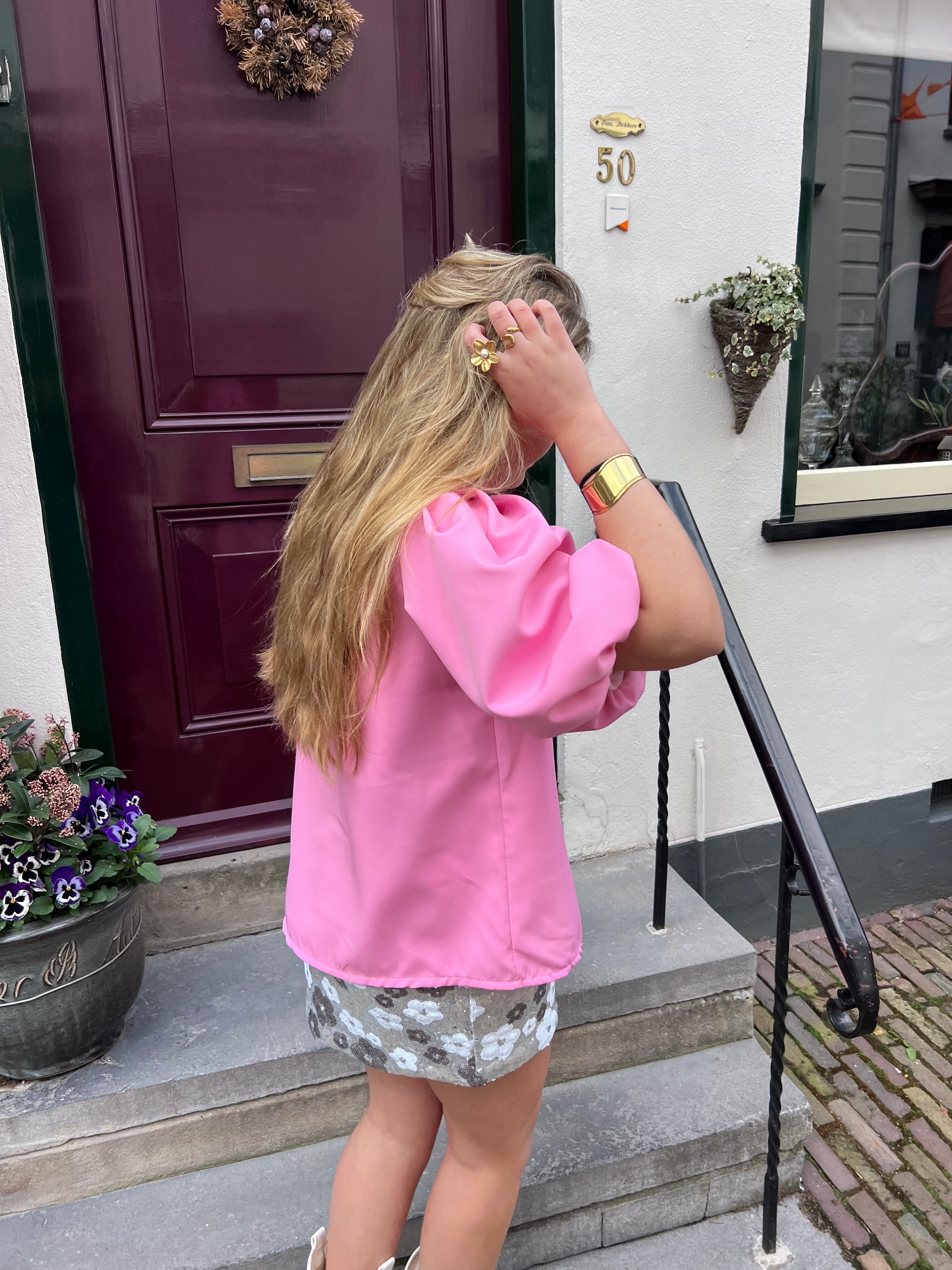 Estelle puff blouse - roze