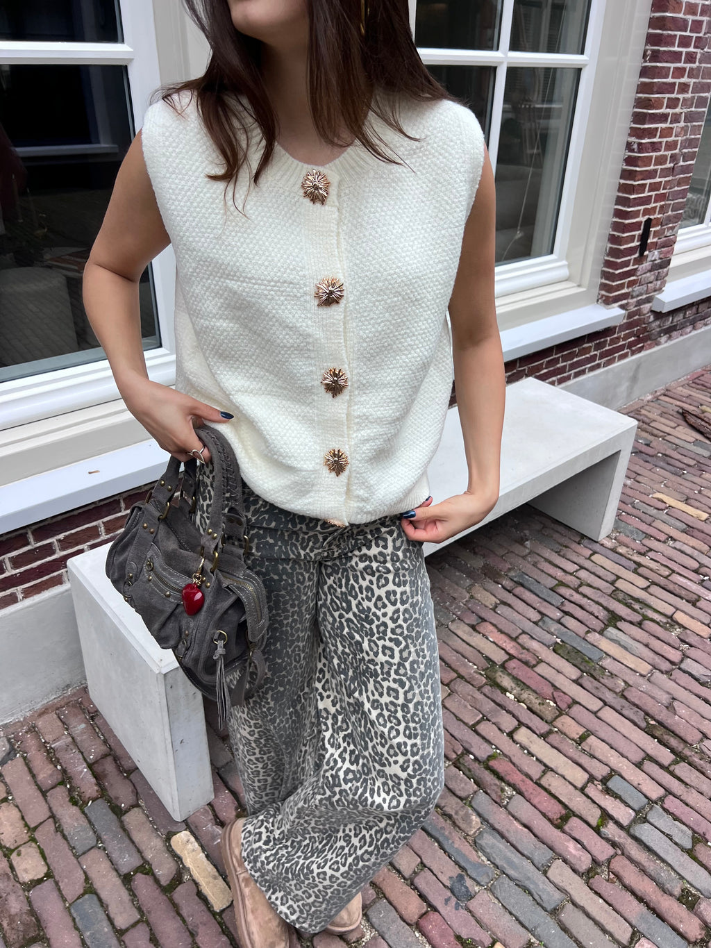 Lucky gilet - gebroken wit