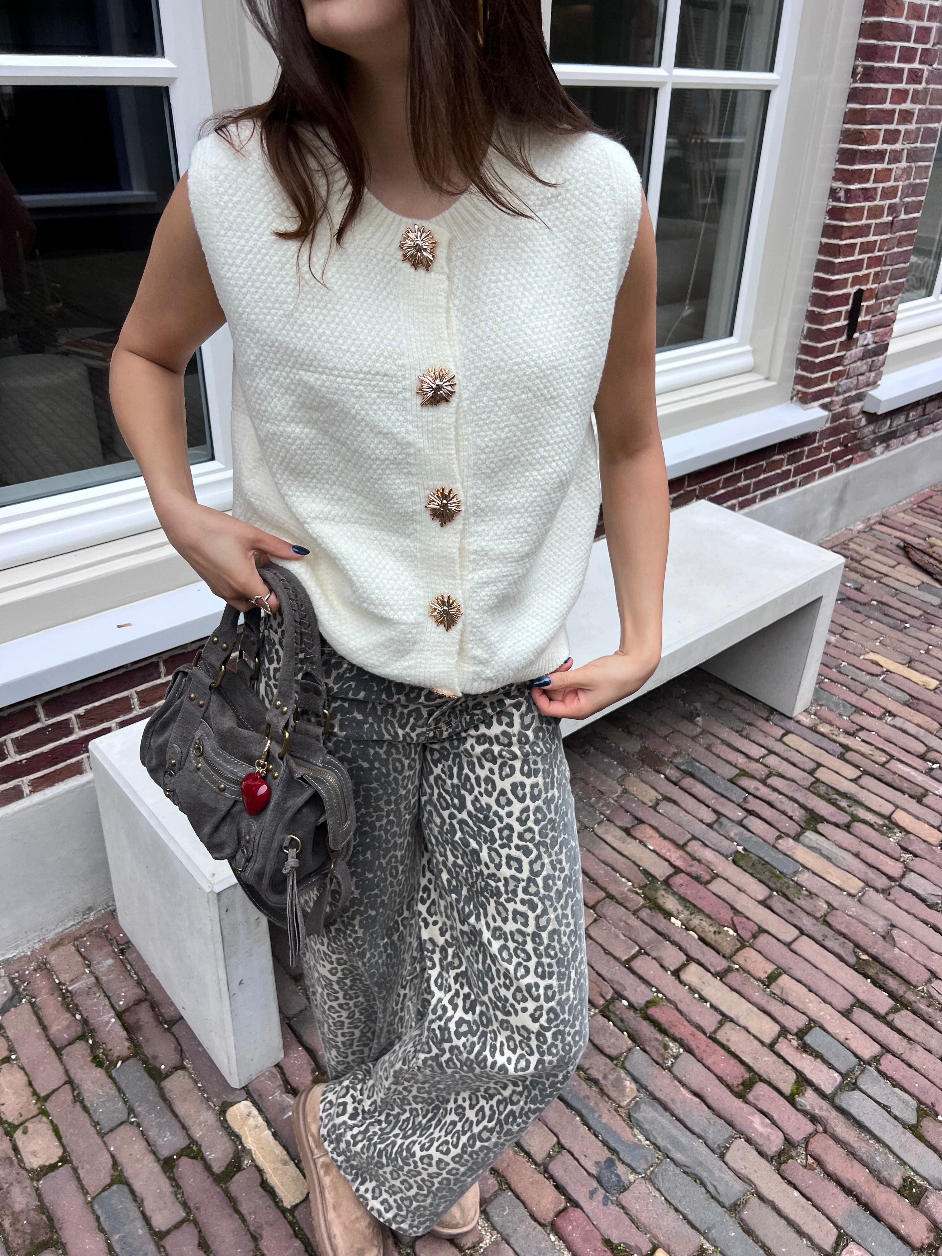 Lucky gilet - gebroken wit