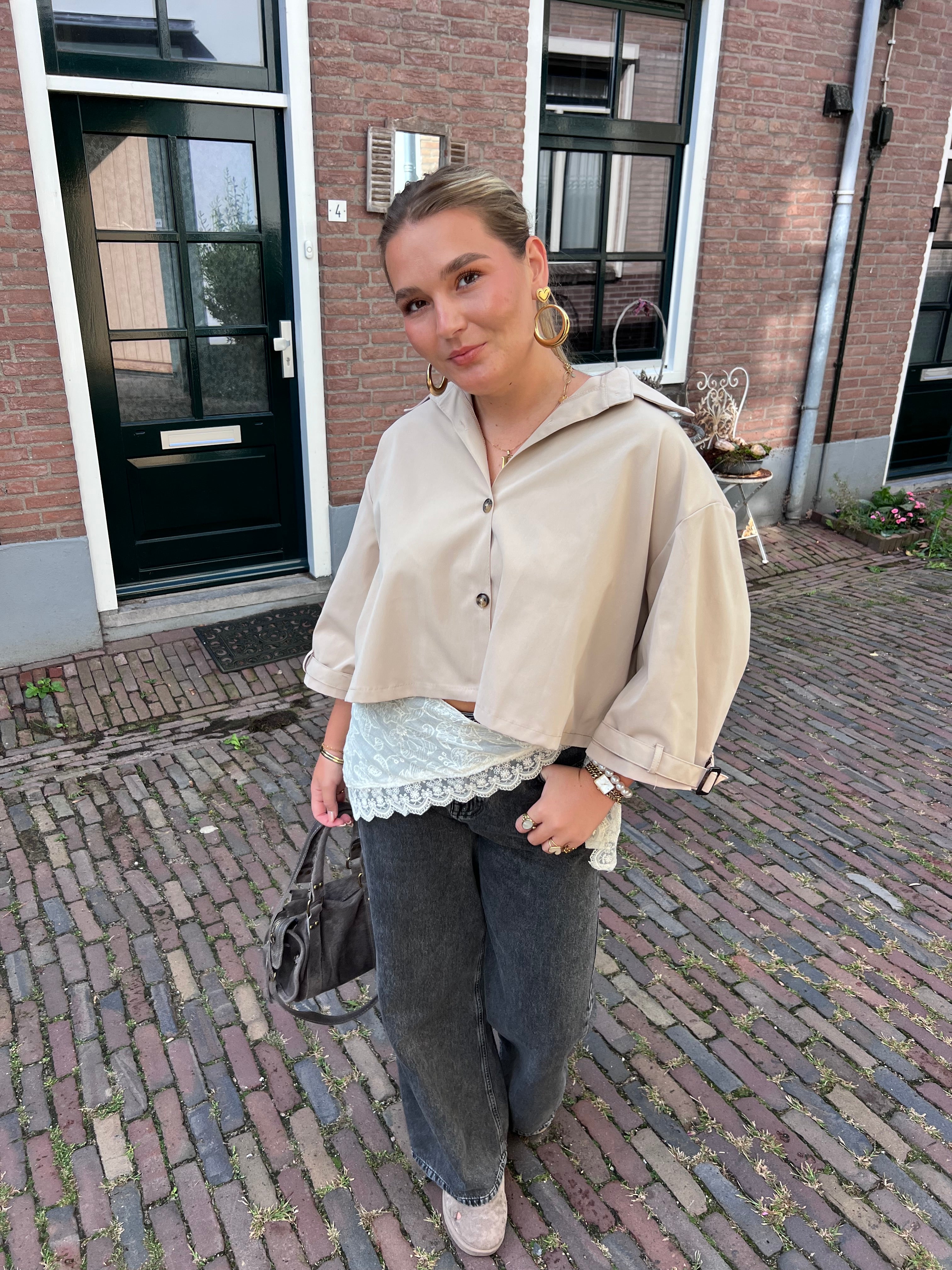 Ayla cropped trenchcoat - beige