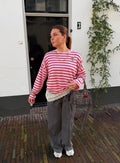 Lou striped top + broche