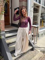 Jip wide pantalon - creme