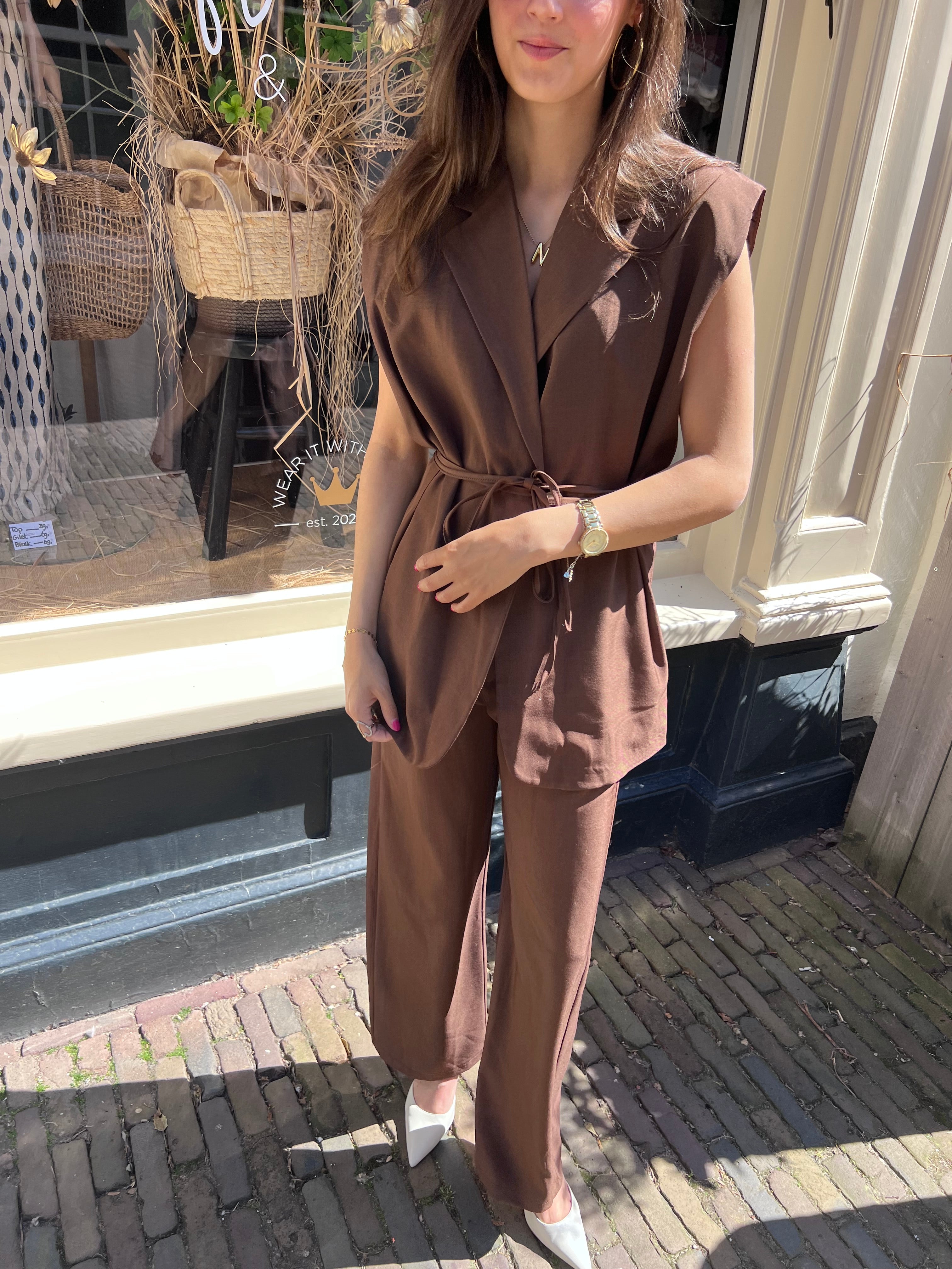 Jailin gilet - bruin