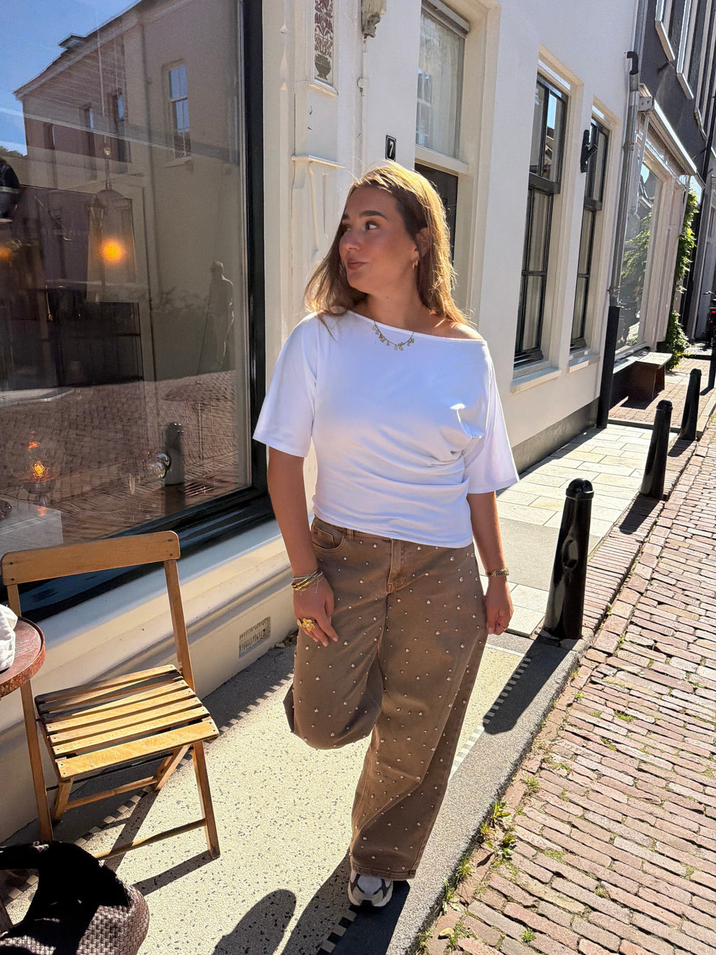 Lola off-shoulder top - wit