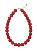 Statement kralen ketting - wijnrood
