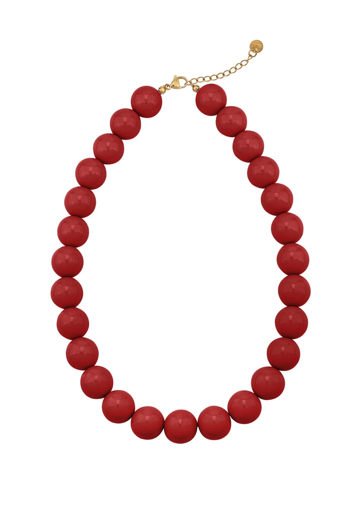 Statement kralen ketting - wijnrood