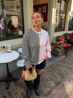 Oversized striped longsleeve - roze