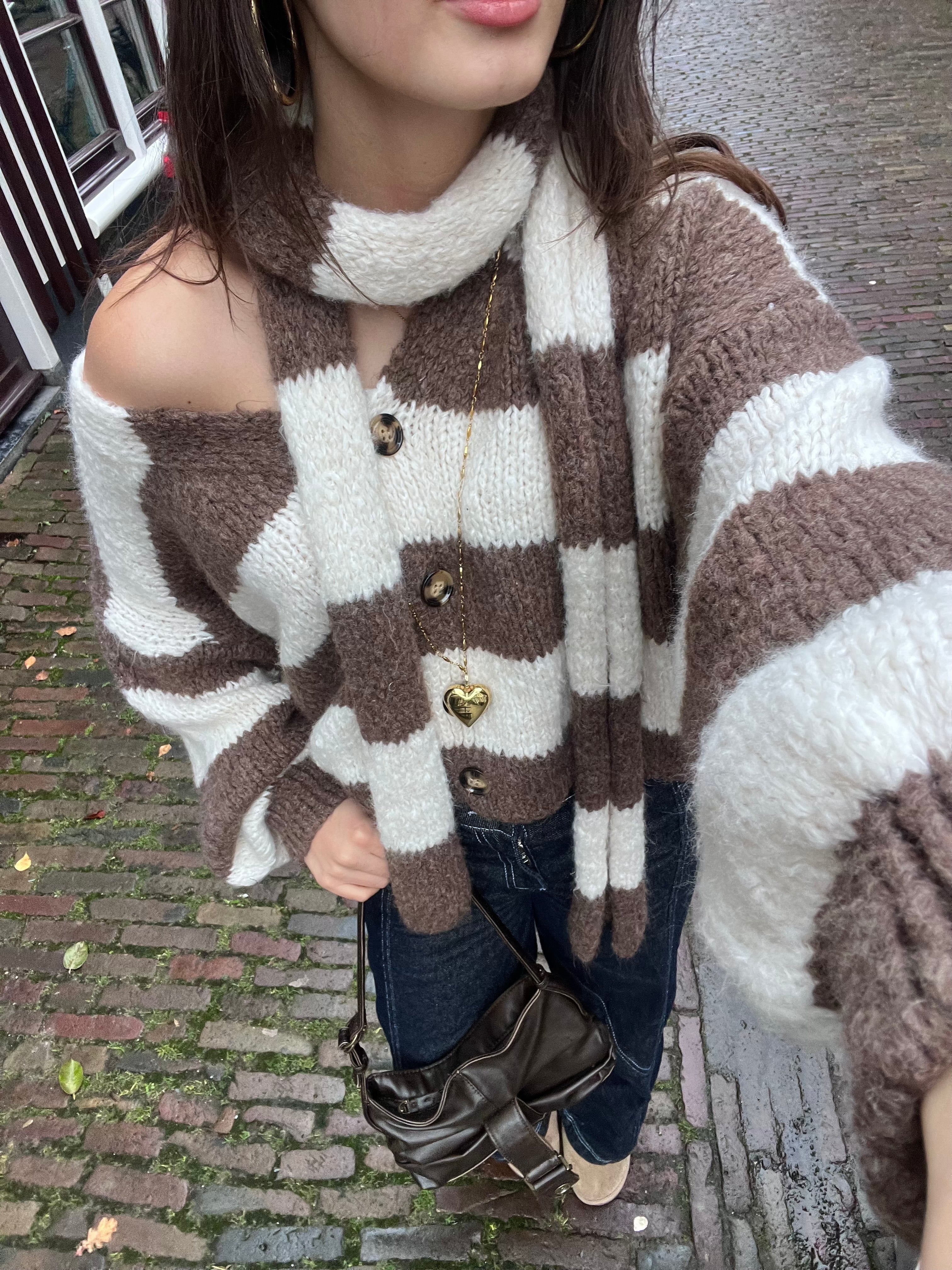 Fien gebreid vest + sjaal