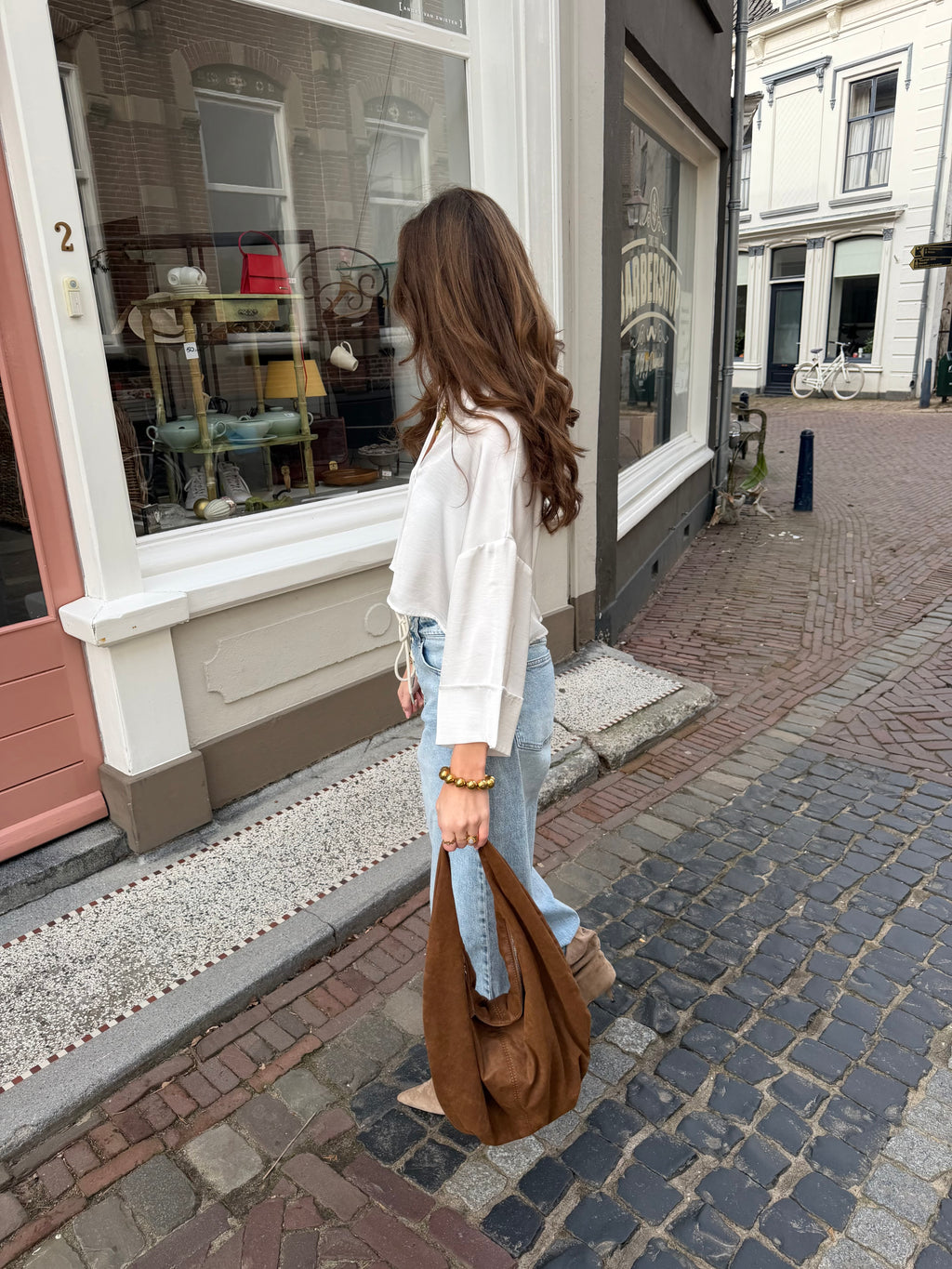 Soleil Satin top - wit