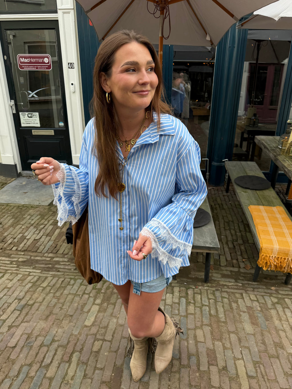 Frankie striped blouse - blauw