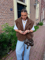 Pre-loved | Lovi teddy gilet - bruin