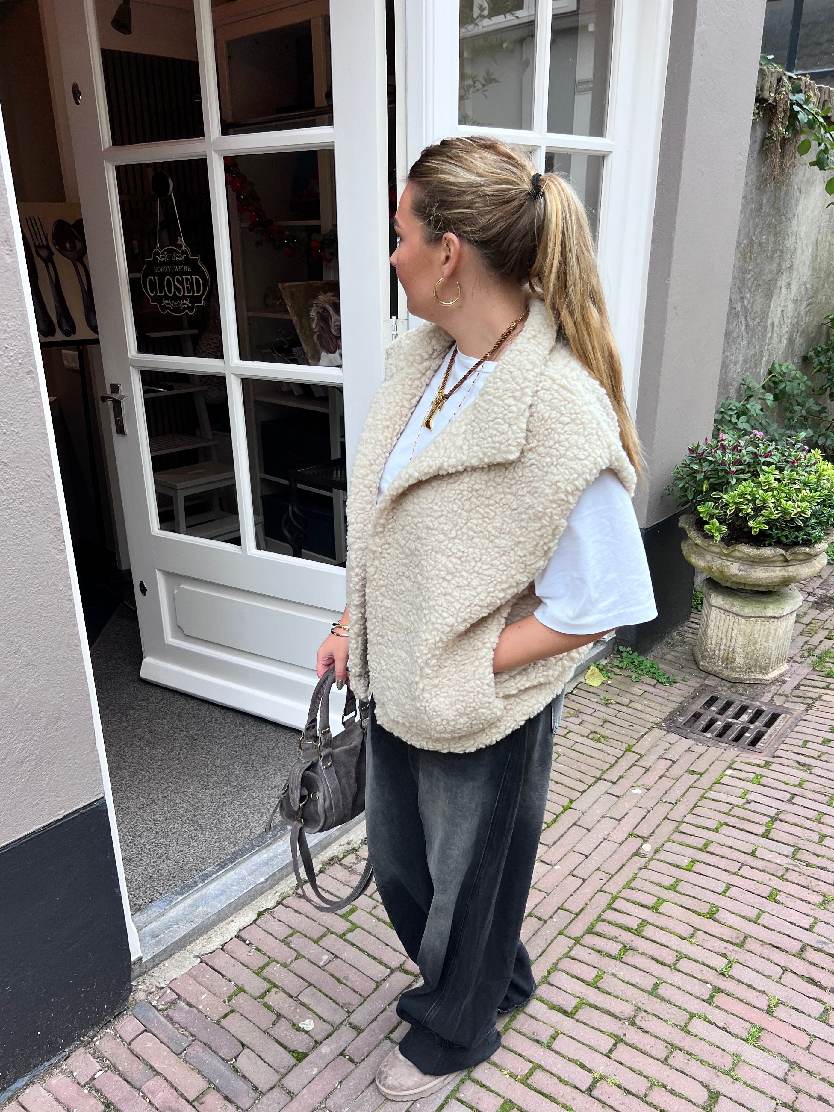 Lovi teddy gilet - gebroken wit