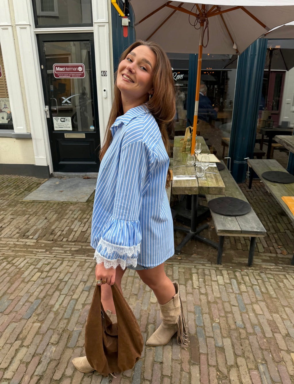 Frankie striped blouse - blauw