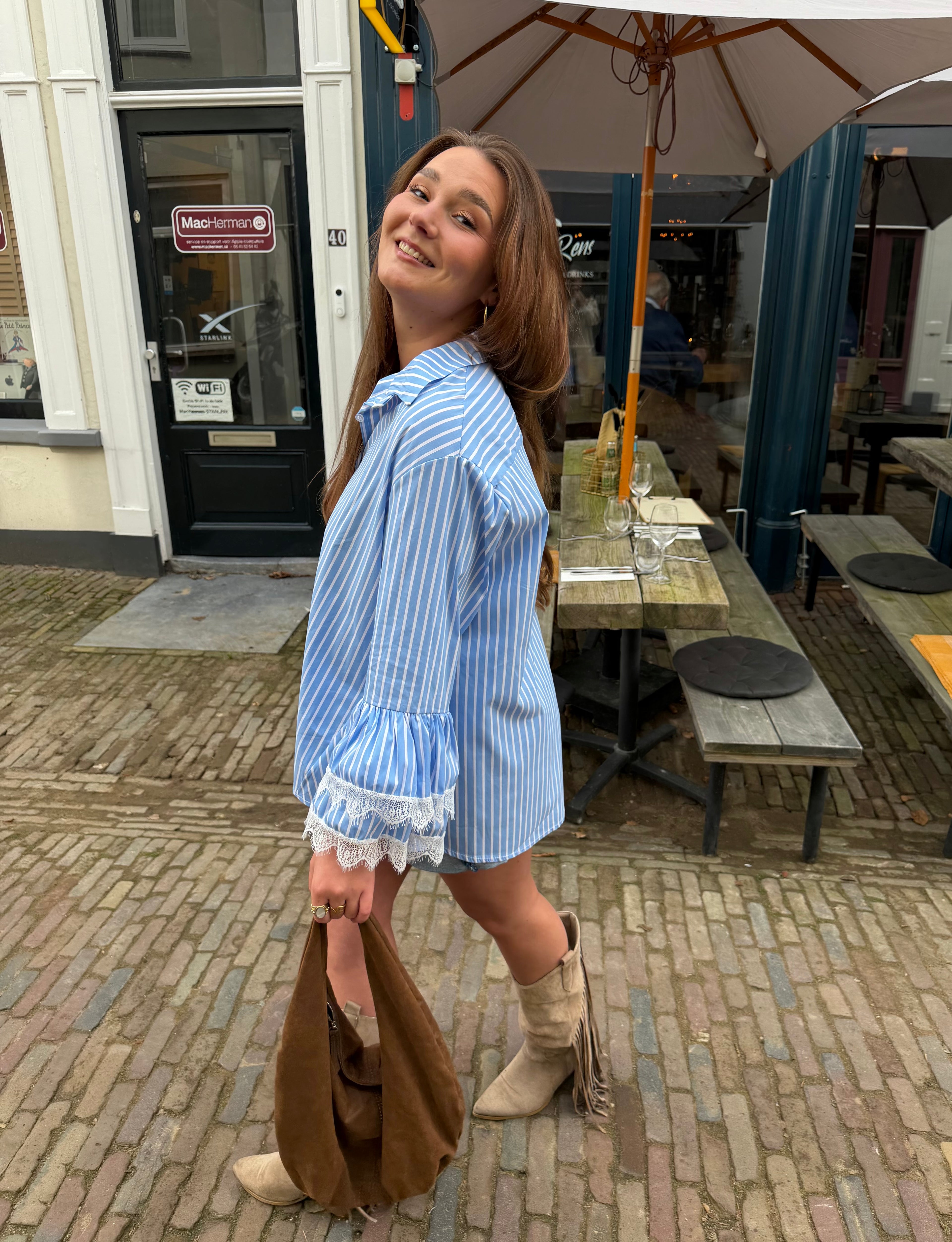 Frankie striped blouse - blauw