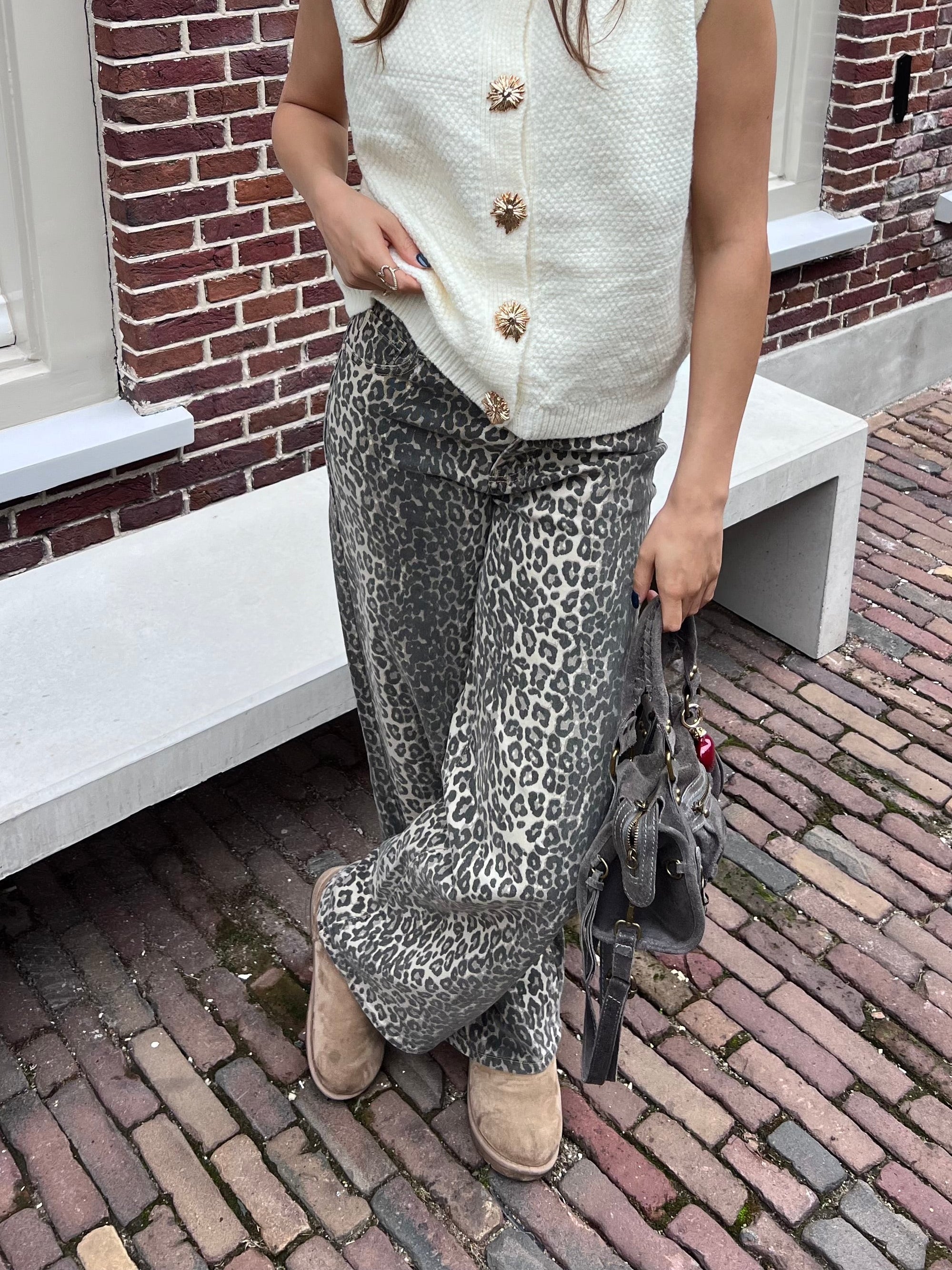 Loekie leopard jeans