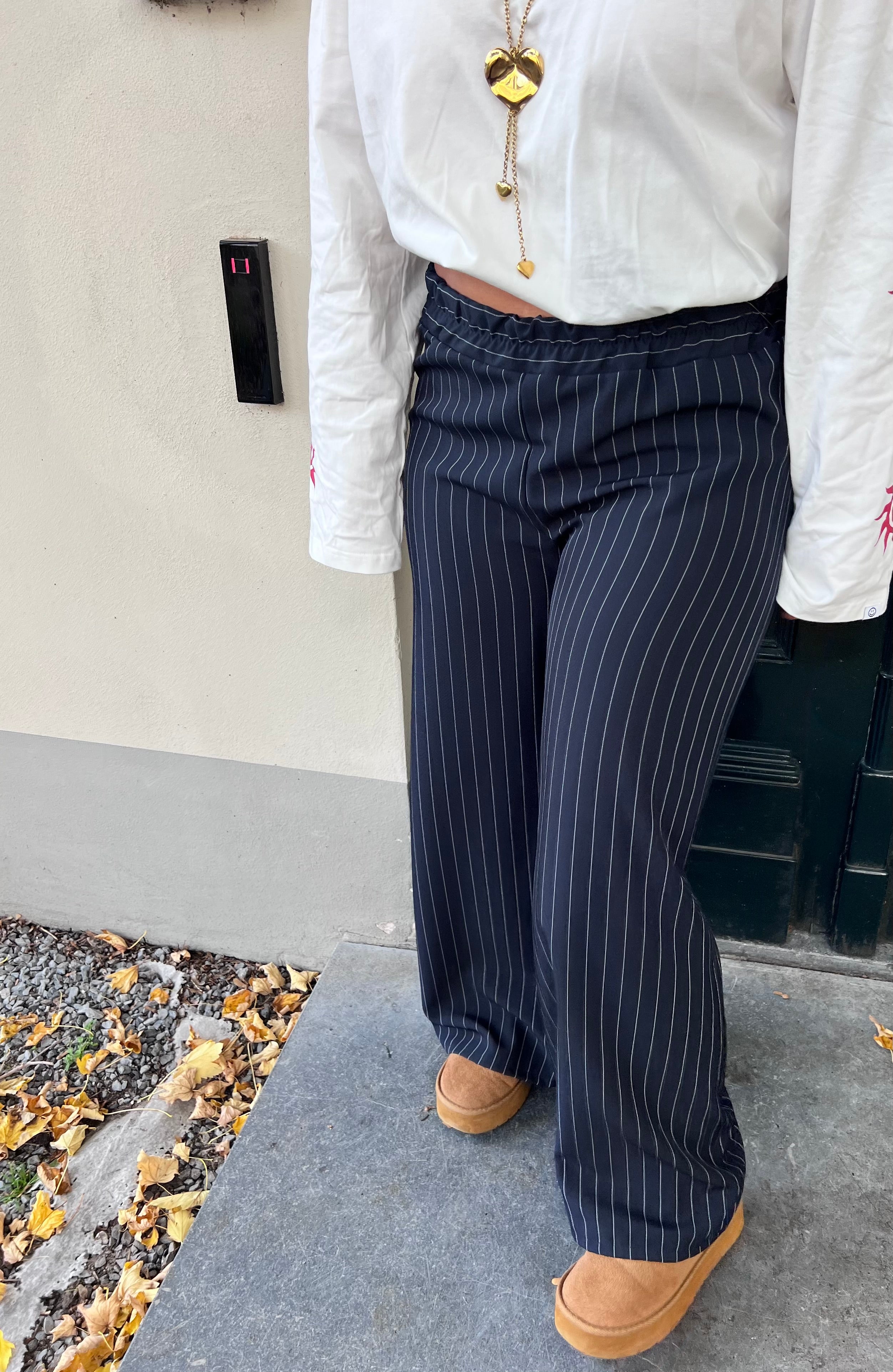 Florence striped pants - marineblauw