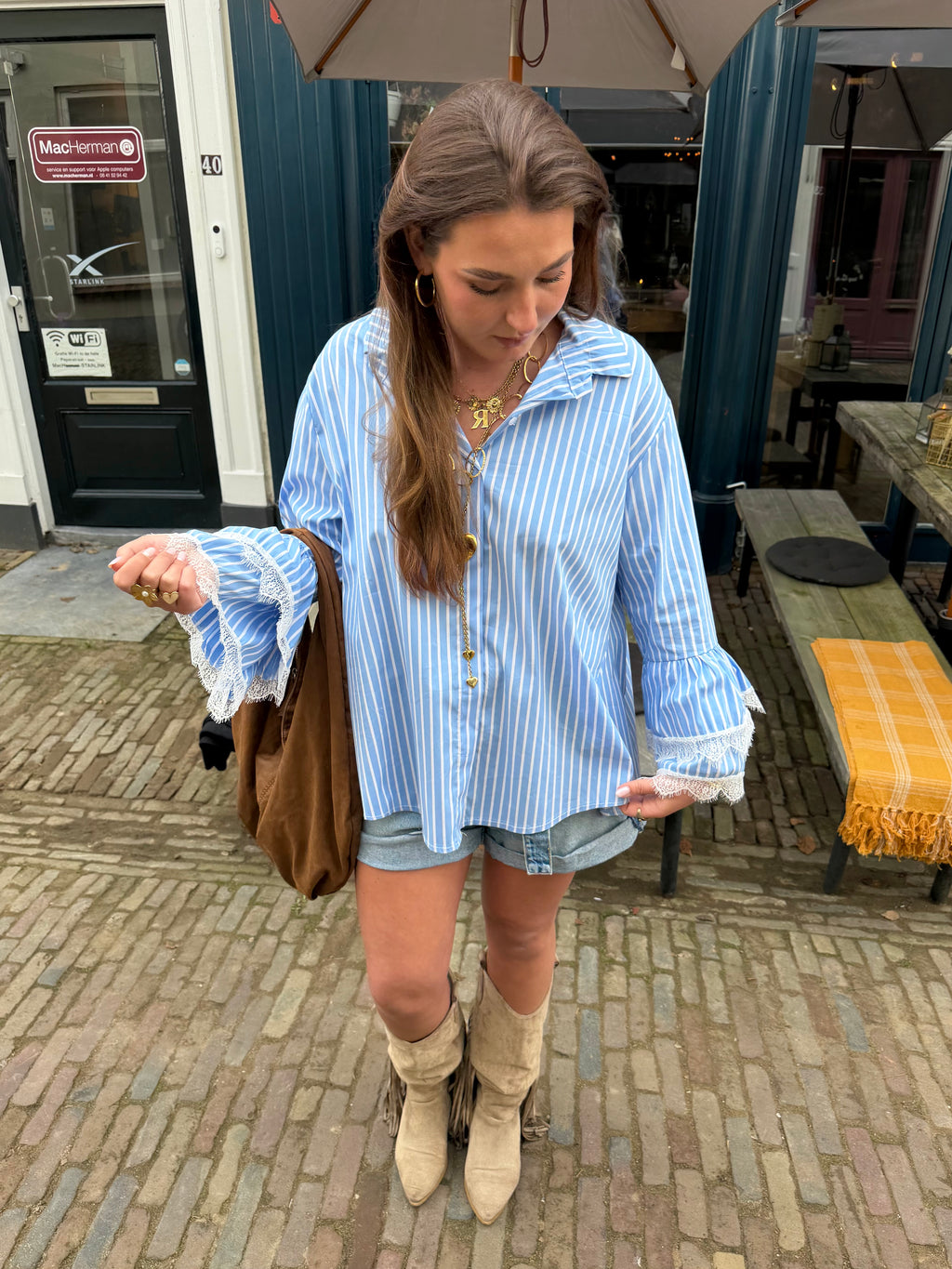 Frankie striped blouse - blauw