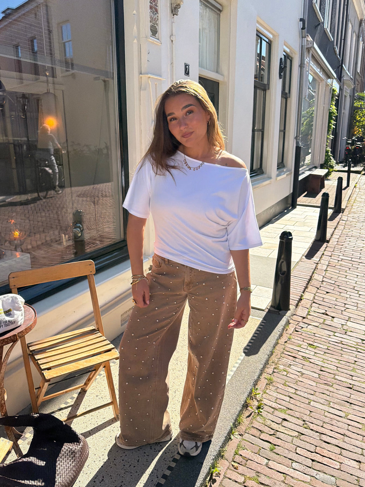Lola off-shoulder top - wit