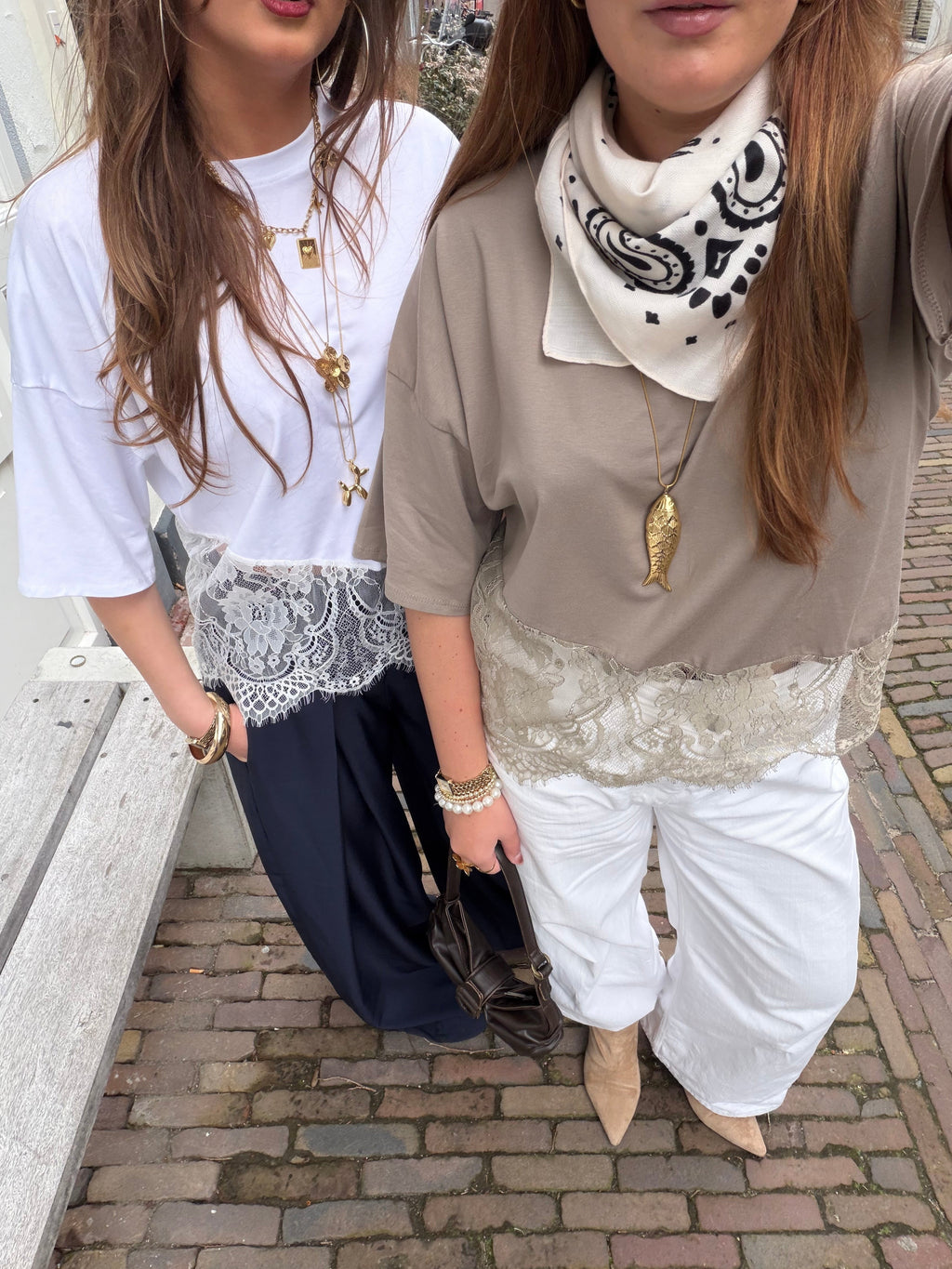 Lace t shirt - khaki groen