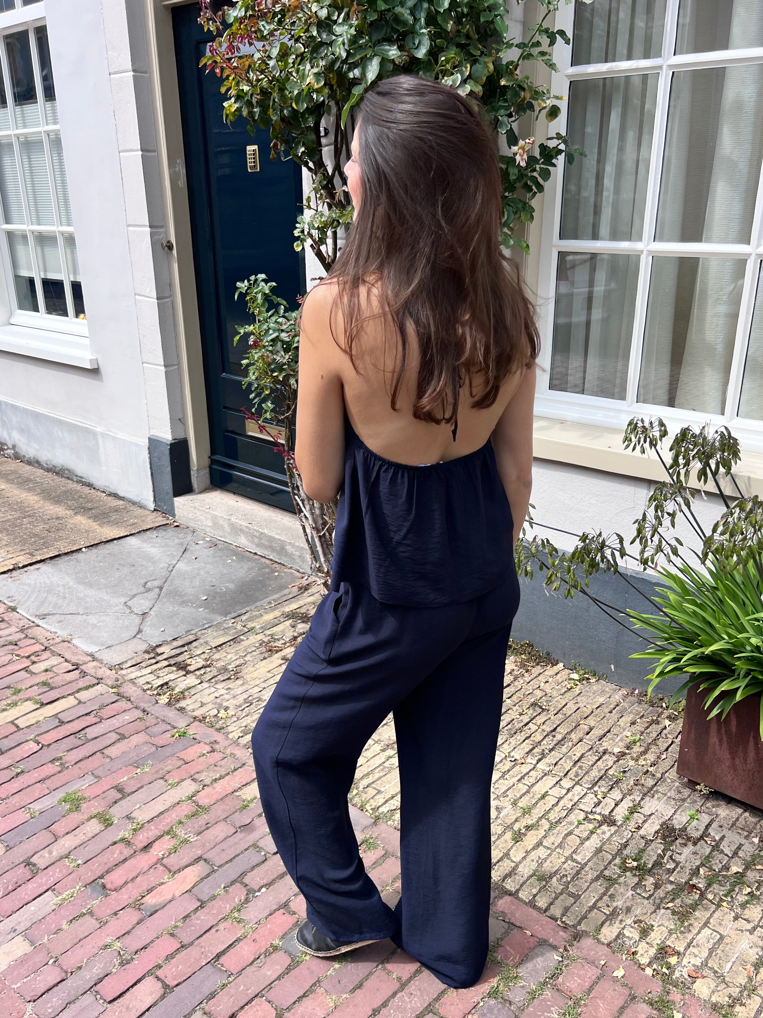 Solea linnen set - marineblauw