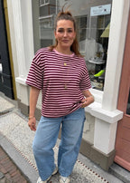 Pip striped t shirt - roze/rood