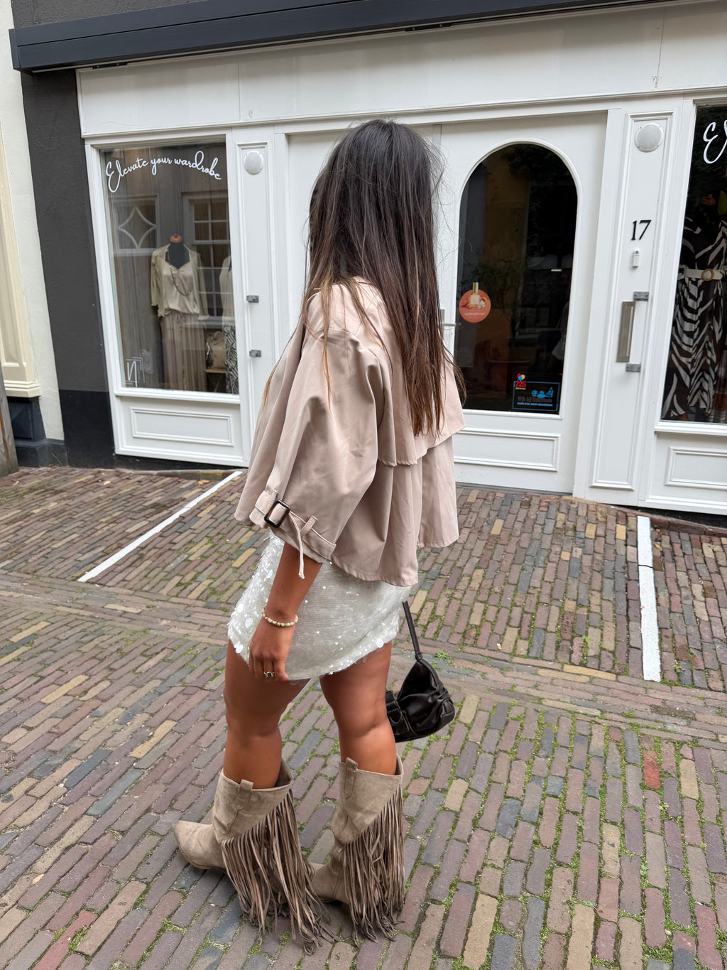 Ayla cropped trenchcoat - beige