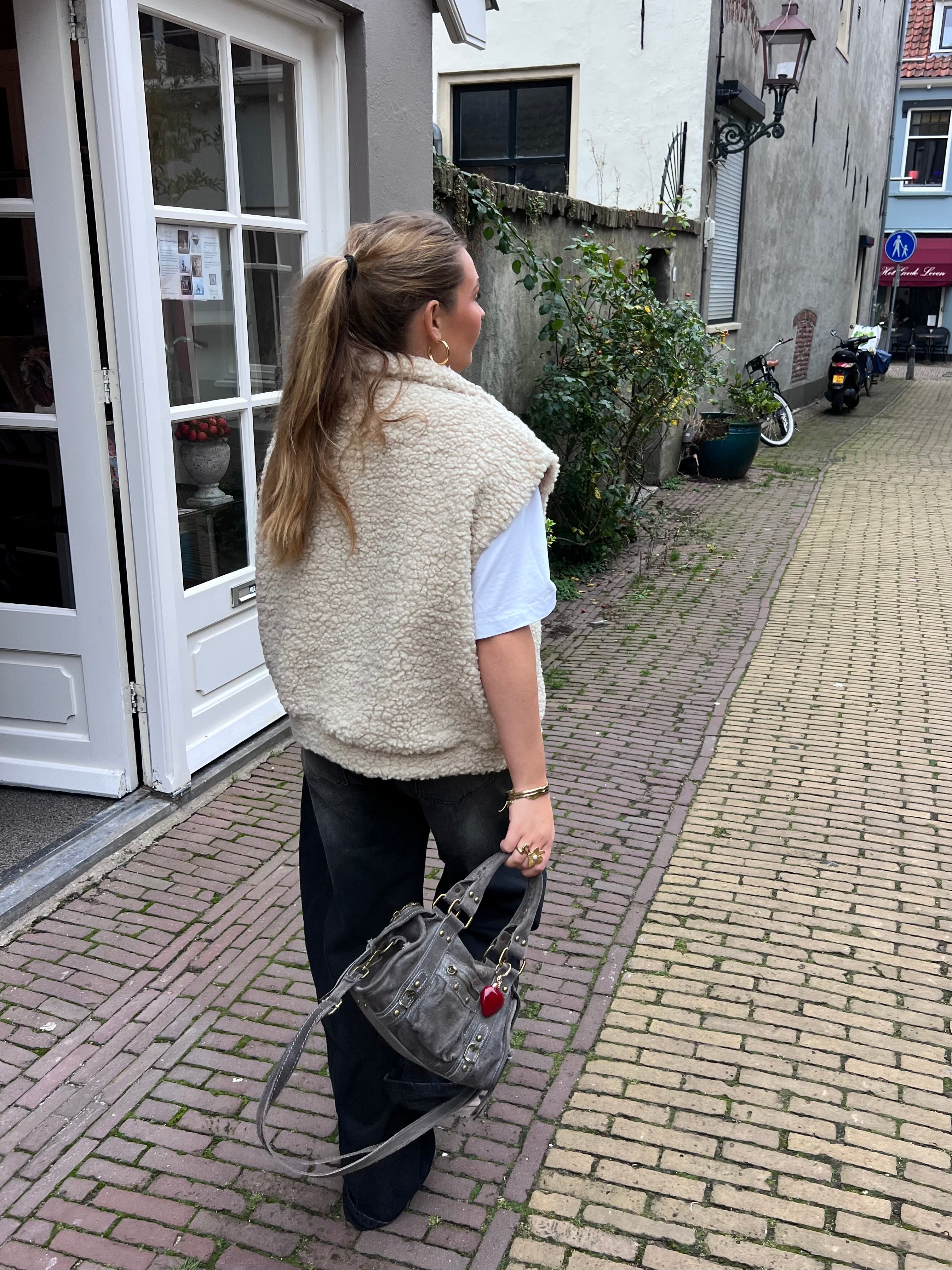 Lovi teddy gilet - gebroken wit