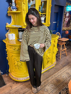 Eme striped top - geel/bruin