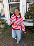 Faye gebreide polo trui - roze