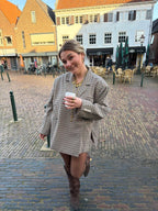 Boxy oversized blazer - geruit