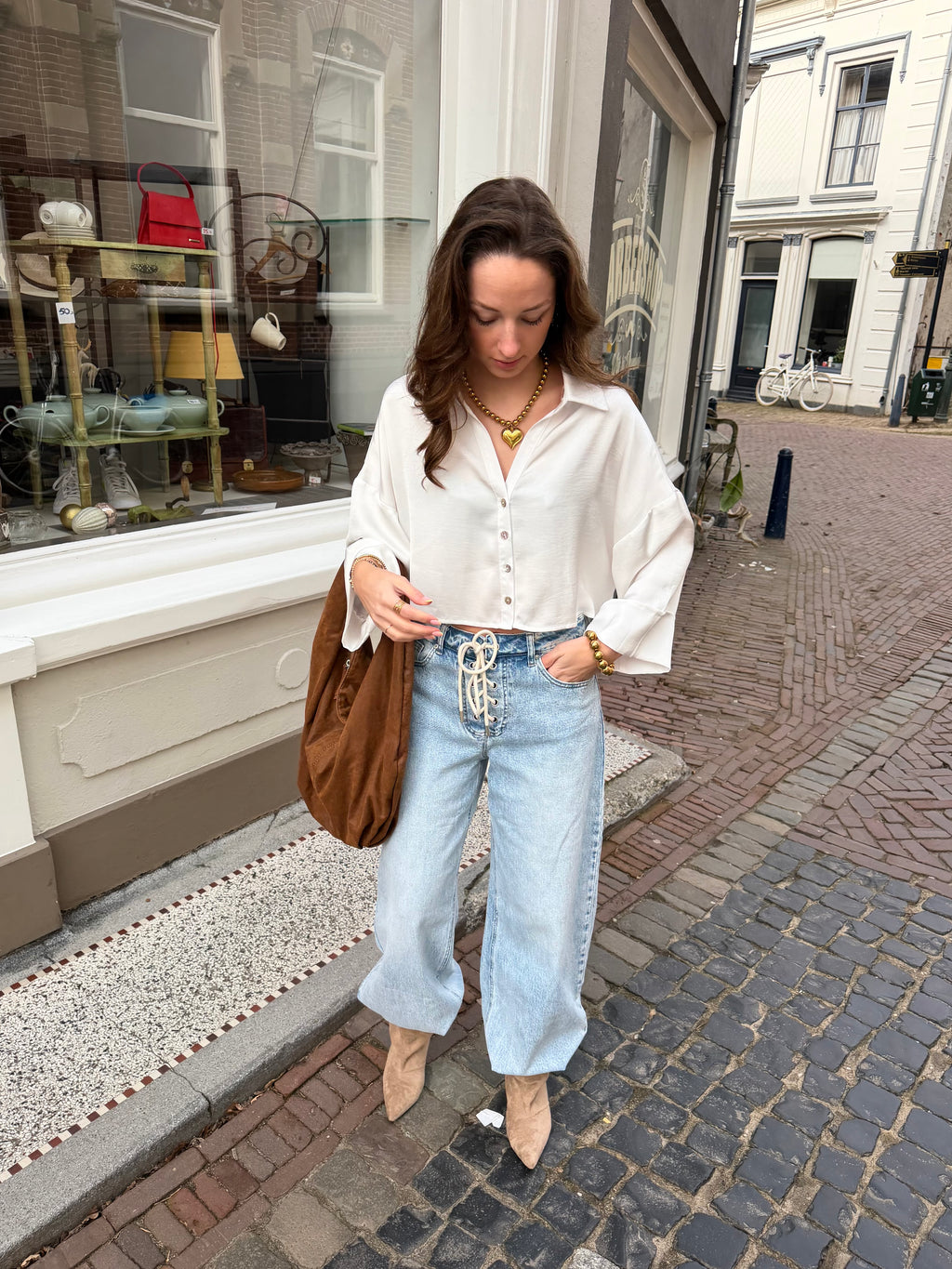 Soleil Satin top - wit
