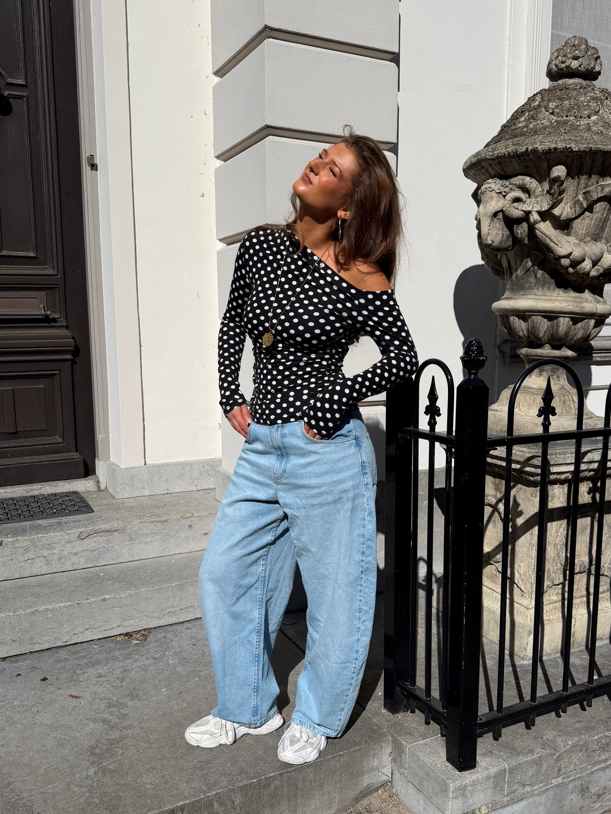 Livia off-shoulder top - polkadot