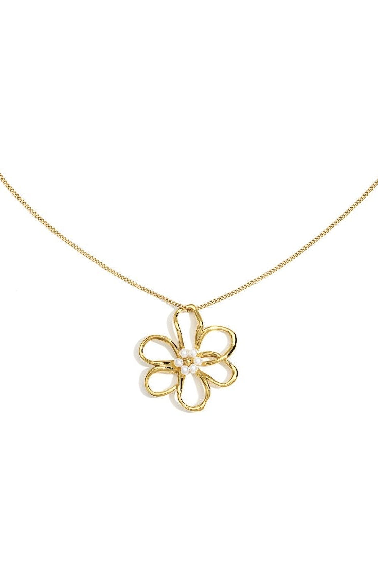 Spring flower & pearls lange ketting