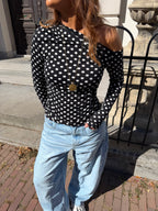 Livia off-shoulder top - polkadot