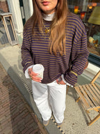Eme striped top - bruin/navy