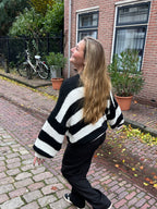 Pleun gebreide trui - zwart/wit